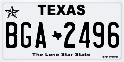 TX license plate BGA2496