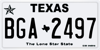 TX license plate BGA2497