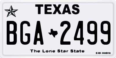 TX license plate BGA2499
