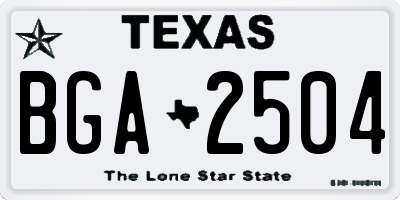TX license plate BGA2504