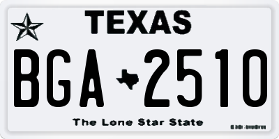 TX license plate BGA2510