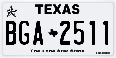 TX license plate BGA2511
