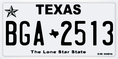 TX license plate BGA2513