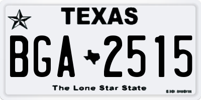 TX license plate BGA2515