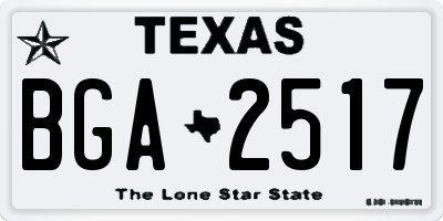 TX license plate BGA2517