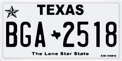 TX license plate BGA2518