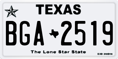 TX license plate BGA2519