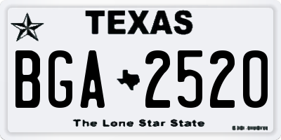 TX license plate BGA2520