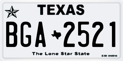 TX license plate BGA2521