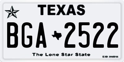 TX license plate BGA2522