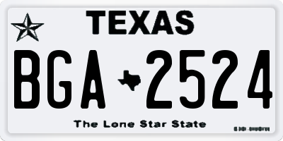 TX license plate BGA2524