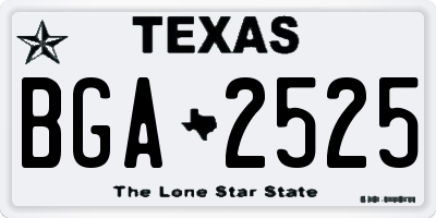 TX license plate BGA2525