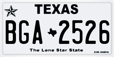 TX license plate BGA2526
