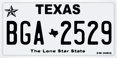 TX license plate BGA2529
