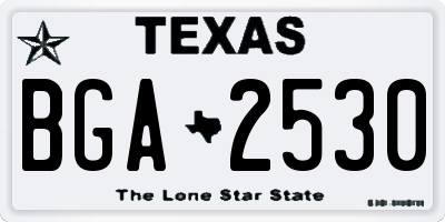 TX license plate BGA2530