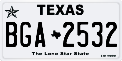 TX license plate BGA2532
