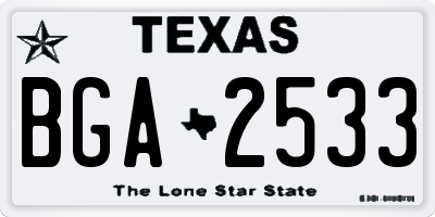 TX license plate BGA2533