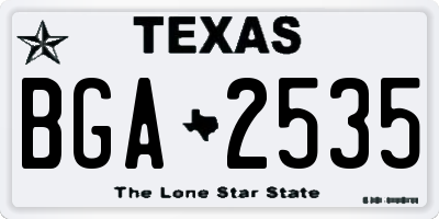 TX license plate BGA2535