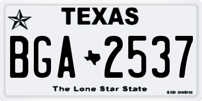 TX license plate BGA2537