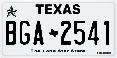TX license plate BGA2541