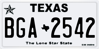 TX license plate BGA2542