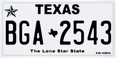 TX license plate BGA2543