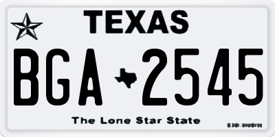 TX license plate BGA2545