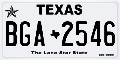 TX license plate BGA2546