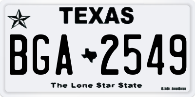 TX license plate BGA2549