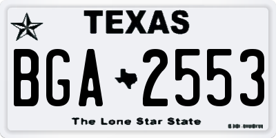 TX license plate BGA2553