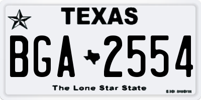 TX license plate BGA2554