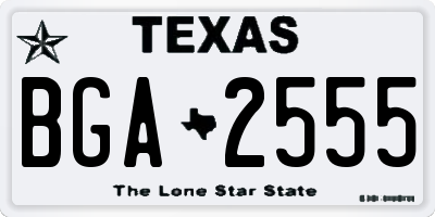 TX license plate BGA2555