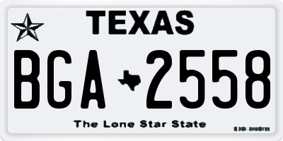 TX license plate BGA2558