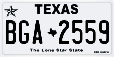 TX license plate BGA2559