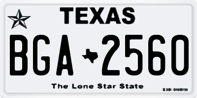 TX license plate BGA2560