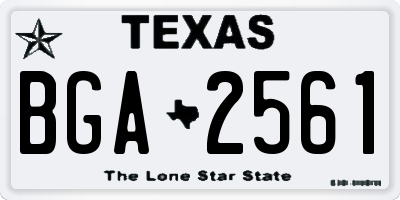 TX license plate BGA2561