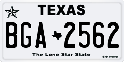 TX license plate BGA2562