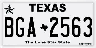 TX license plate BGA2563