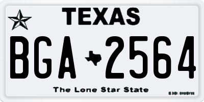 TX license plate BGA2564