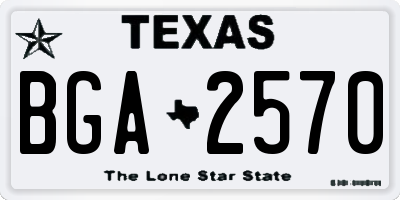 TX license plate BGA2570