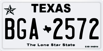 TX license plate BGA2572