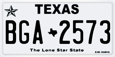 TX license plate BGA2573