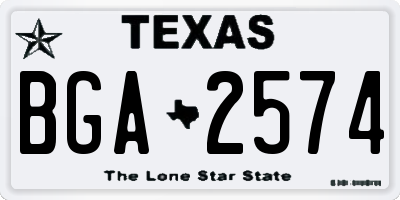 TX license plate BGA2574
