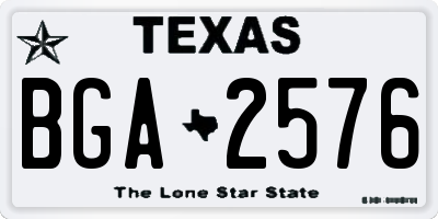 TX license plate BGA2576