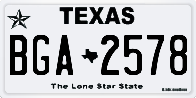 TX license plate BGA2578