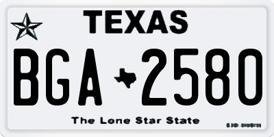 TX license plate BGA2580