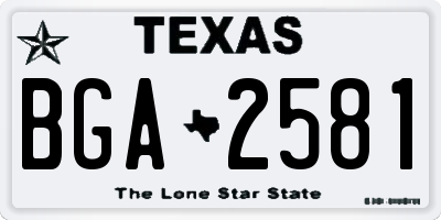 TX license plate BGA2581