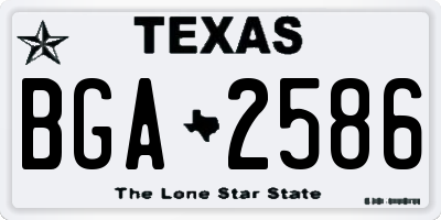 TX license plate BGA2586