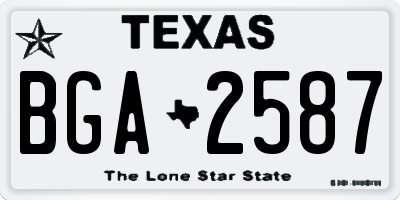 TX license plate BGA2587