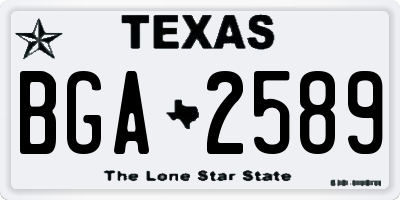 TX license plate BGA2589